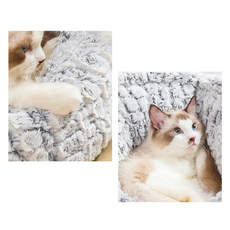

Soft Pet Cat Bed Couch Deep Sleeping Adjustable Lounger Sofa Cat Bed for Small Medium Cats Thicken Winter Warm Kitten Nest