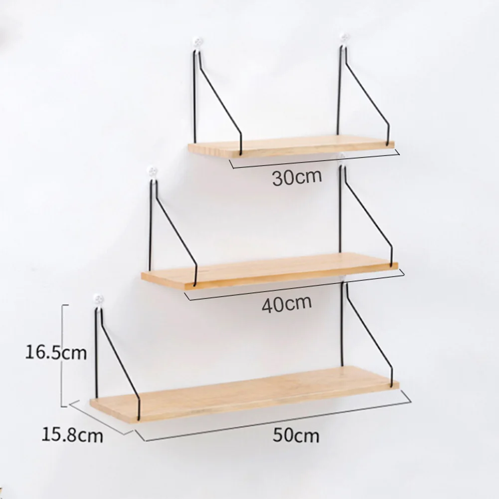 Floating Shelves Wall Mounted Iron Storage Nordic Solid Wood Home Living Room Bedroom Rack Finishing | Дом и сад