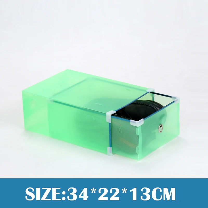 men green(5pcs) 5 шт. утолщенный ящик коробка для хранения обуви прозрачный пластиковый органайзер обуви чехол Штабелируемый прямоугольник PP коробки для обуви Органайзер - Цвет: men green(5pcs)