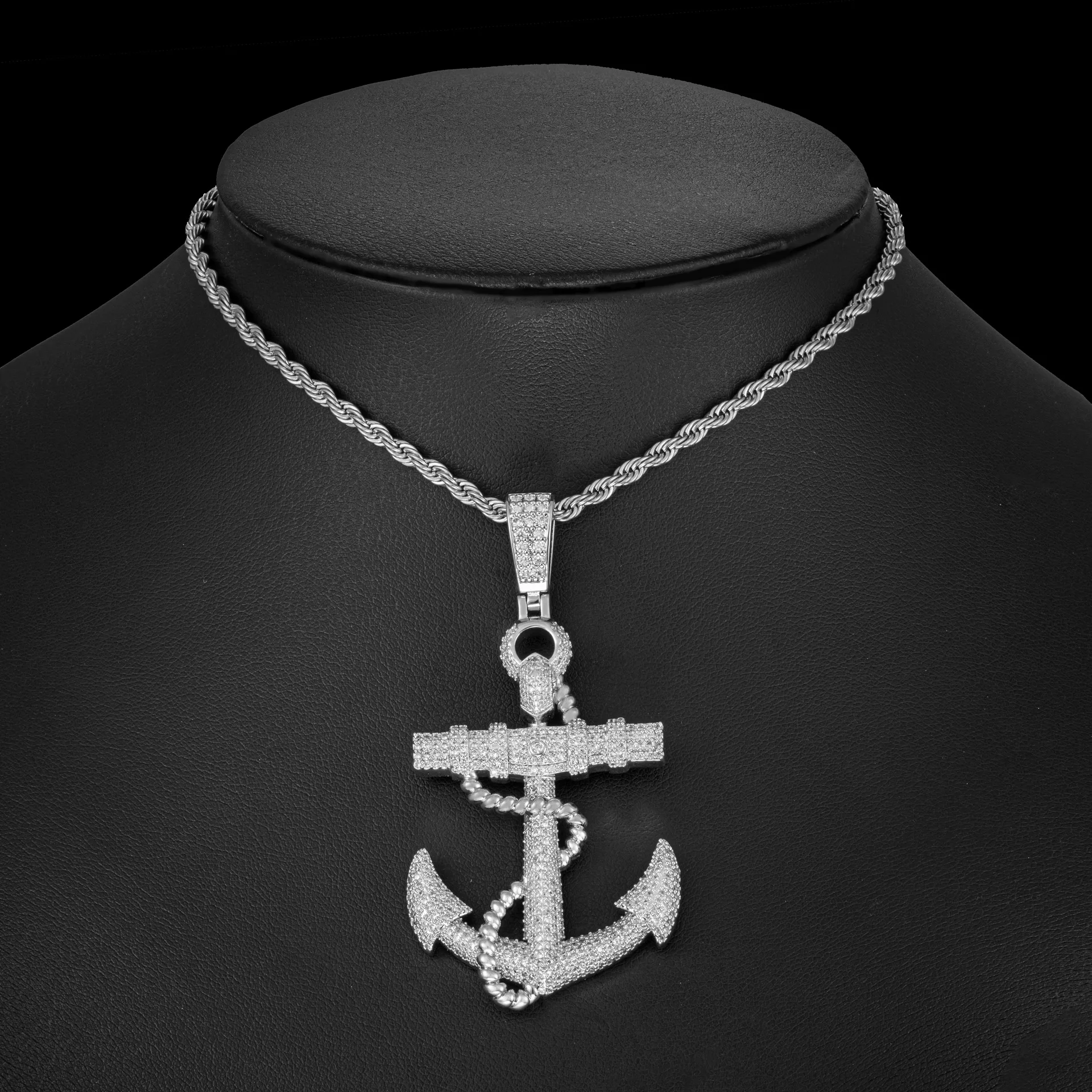 

Classic Hip Hop Ship Rudder And Ship Anchor Shape Pendant Necklace Personality Fashion Jewelry Gifts For Men And Women