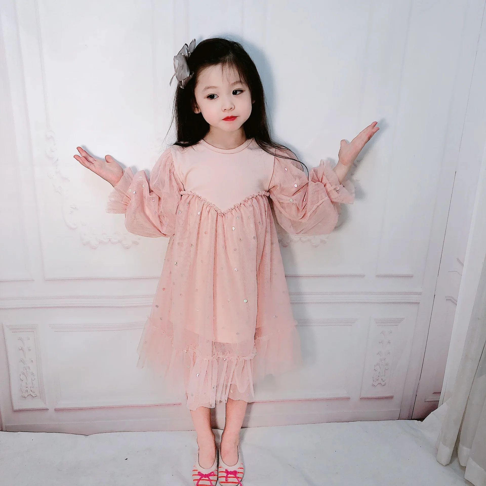 Детское платье Сетчатое для девочек со звездами праздвечерние костюм принцессы