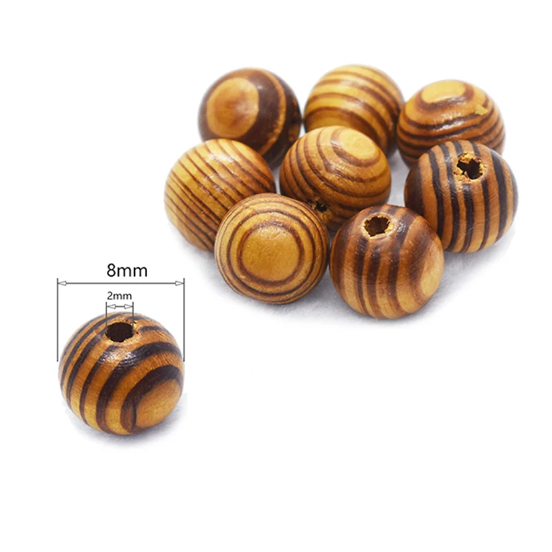 WIWI 100 шт/партия 8 мм круглые деревянные бусины для изготовления ювелирных изделий