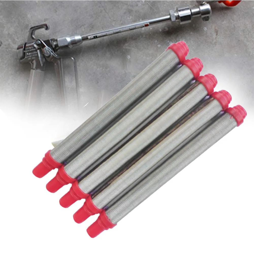

5pcs 200 Mesh Airless Spray Tool RED Filter Insert 304 Stainless Steel Airless Spray Gun Filter Replacement