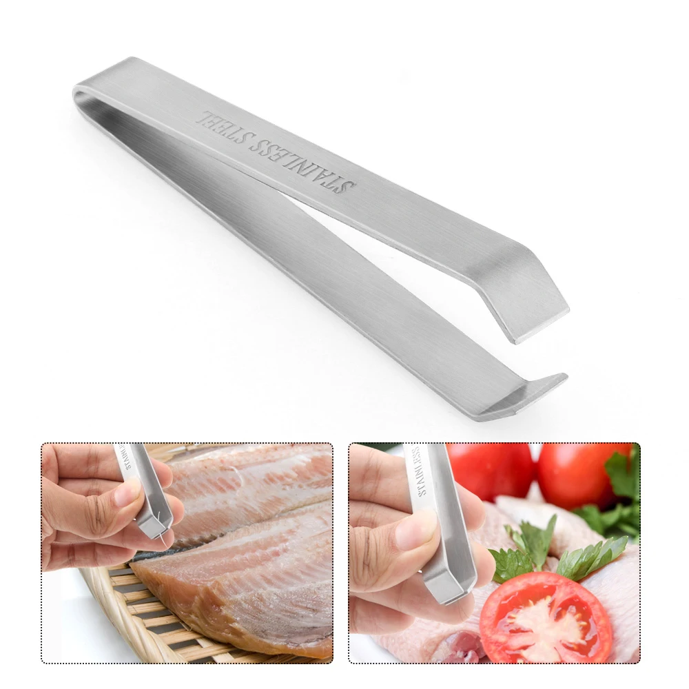 

1 предмет Нержавеющая сталь рыбья кость Кухня пинцет для бровей Пинцет клип Съемник клещи для удаления рыбьей косточки; Щипковый зажим Кухн...