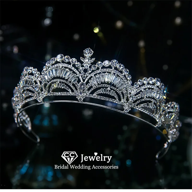 

CC Wedding Crown Women Hair Accessories Bridal Tiaras and Crowns Engagement Jewelry Romantic Hairbands Princess Headdress QS01