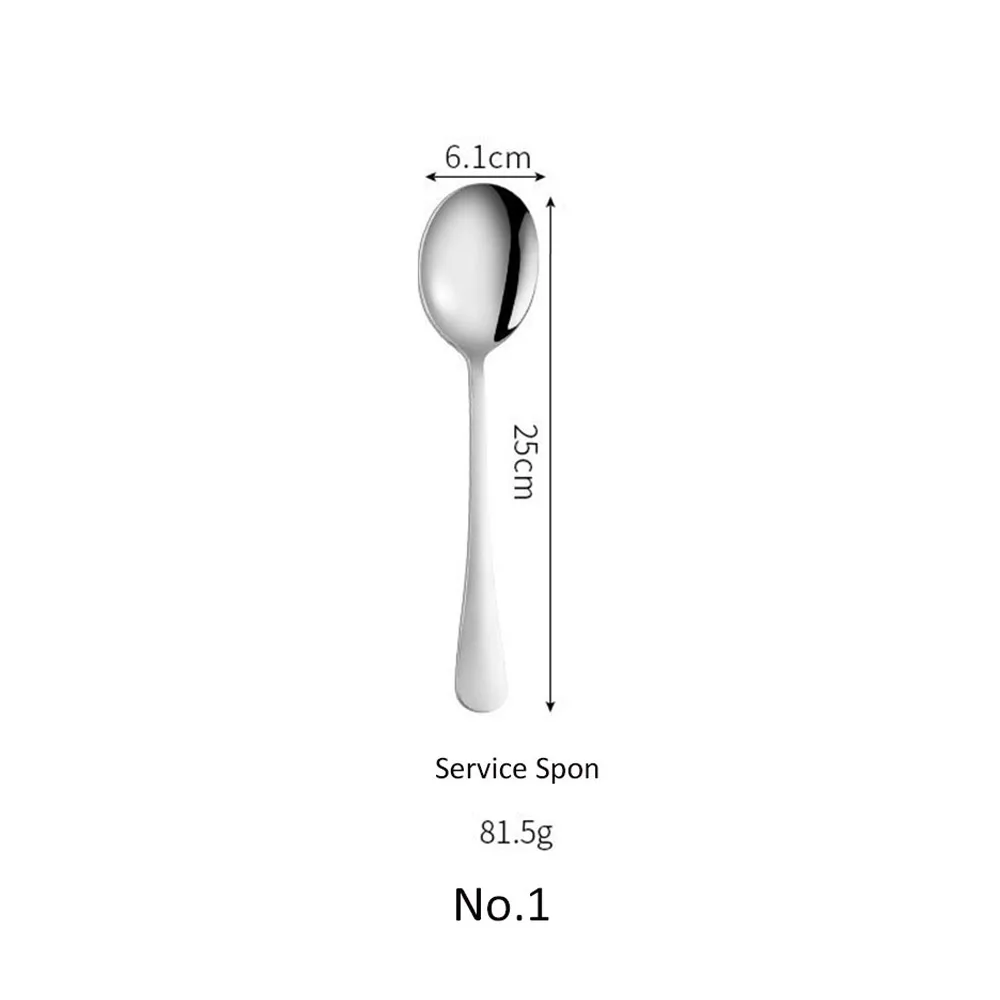 NO.1 Serving Spoon Столовые приборы набор столовых приборов класса люкс из нержавеющей стали столовая вилка и нож столовая ложка столовая посуда набор услуг западные столовые инструменты 1 шт - Цвет: NO.1 Serving Spoon