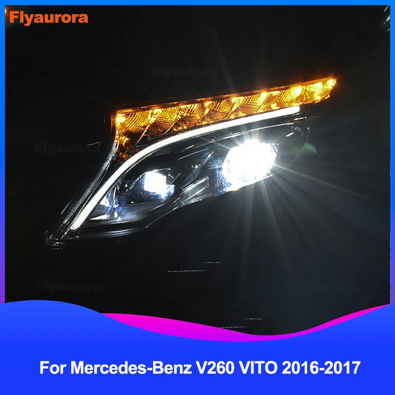 Для Benz V260 все светодиодные фары + задсветильник 2016-2018 для Mercedes-benz Vito 2017 Drl Bi-Led линзы