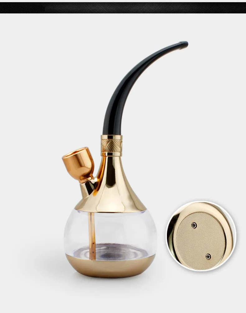 New Popular Bottle Water Pipe Portable Mini Hookah Shisha Tobacco Smoking Pipes Gift of Health double type Tube Filter |