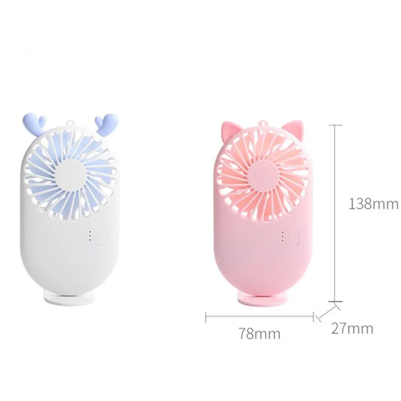 

1pc Summer Cute Portable Mini Fan Handheld USB Chargeable Desktop Fans 3 Mode Adjustable Summer Cooler For Outdoor Travel Office
