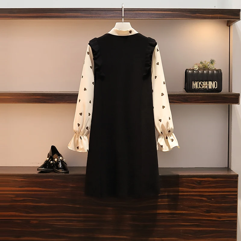 Осеннее платье 2019 года новое большого размера и легкое толстое модное