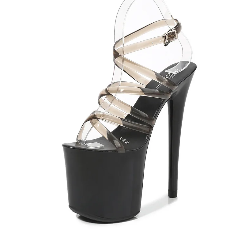 Туфли на высоком тонком каблуке 20 см Яркие цвета Открытые туфли в римском стиле