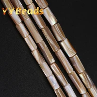 natural irregualr cylinder shape seashell beads brown seashell spacer loose charm beads for jewelry making bracelets ear studs