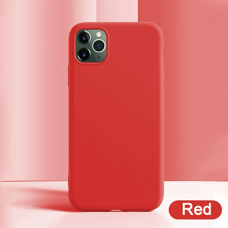 Ультратонкий прозрачный силиконовый чехол для телефона для iphone 11 Pro Max чехол для iphone XR XS Max X 7 8 6 6S Plus мягкая прозрачная задняя крышка из ТПУ - Цвет: Red