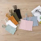 Новинка 2021, искусственное летнее Новое однотонное нижнее белье без рукавов для детей, Майки для малышей, детская одежда WT666