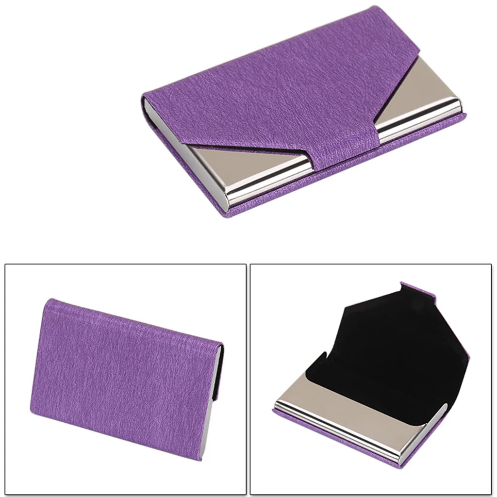 Креативный металлический кожаный чехол портмоне для кредитных карт|Держатели