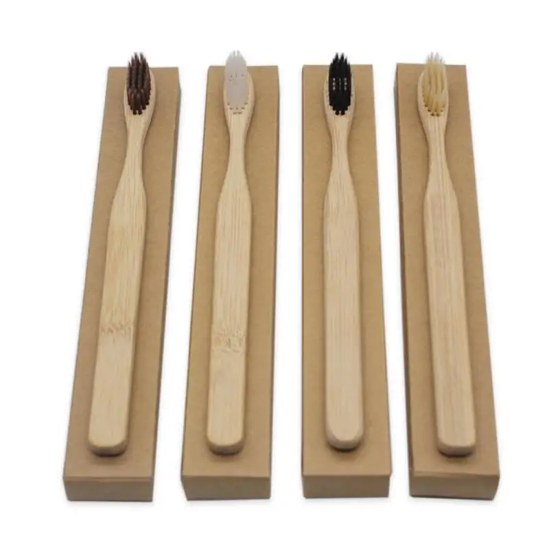 

10pcs Wood Soft Head Bamboo Toothbrush Bamboo Fibre Oral Care Teeth Eco Soft Medium Brushes bamboo toothbrush 4colors
