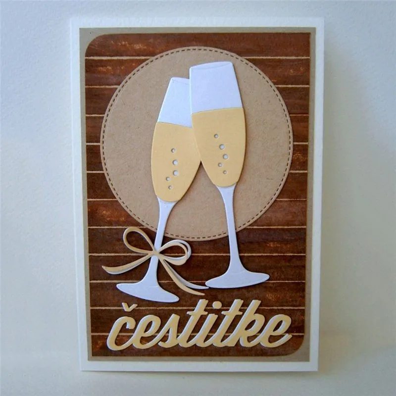 Naifumodo Cheers металлические режущие штампы Кубок для скрапбукинга шампанского