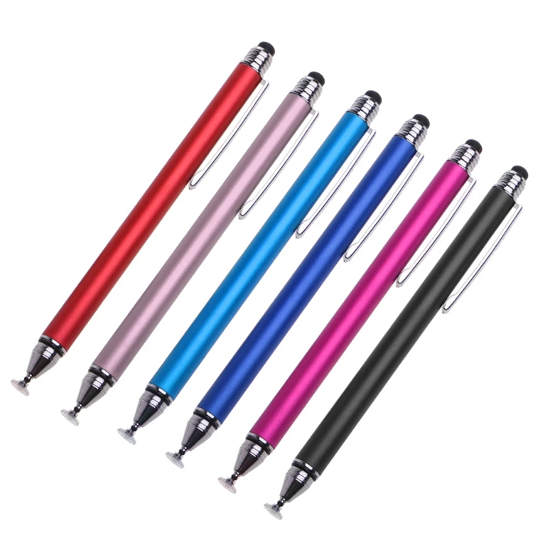 

High-Sensivity Silicone Capacitive Stylus Dual-tip Universal Touchscreen Pen for All Tablets Cell Phone Transparent Cup C7AB