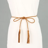 new womens dress flannel braided belt thin waist chain fashion waist rope