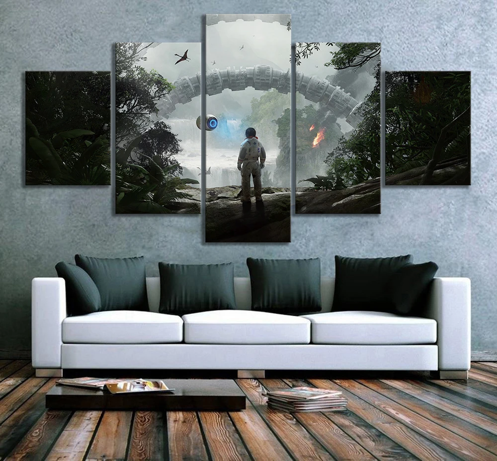 5 панелей фантазия Wall Art Картины Робинсон путешествие видеоигры Арт холст для