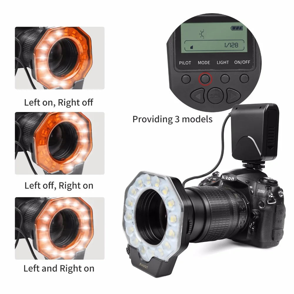 Съемка макро светодиодный кольцевой светильник Вспышка Speedlite с переходное