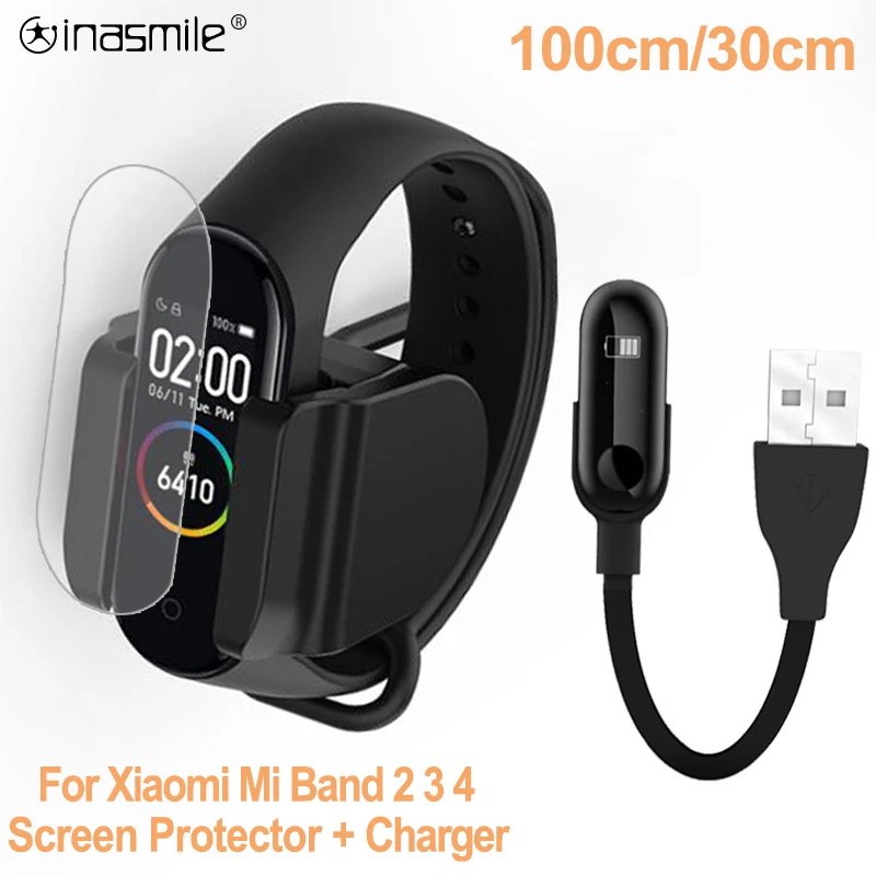 Зарядное устройство для Xiaomi Mi Band 2 3 4 зарядный кабель для передачи данных Док-станция зарядный кабель для Xiaomi Mi Band 4 USB зарядное устройство защита экрана