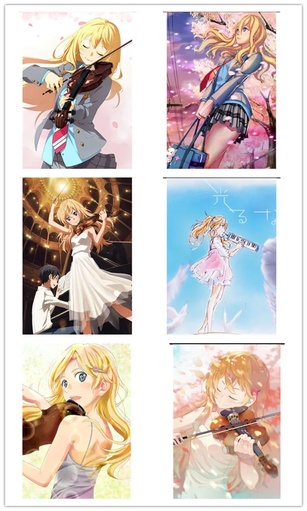 Алмазная мозаика японское аниме Апрельская ложь алмазная живопись полная