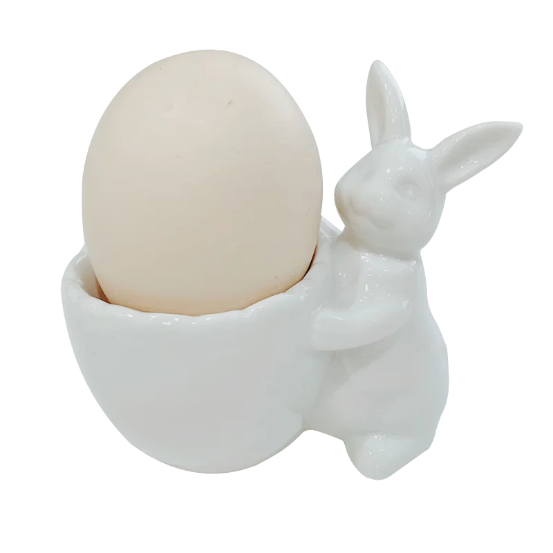 2pcs easter bunny kid breakfast egg cup cute animal shaped egg tray ceramic kitchen gadgets surprise eggs as childs easter gift free global shipping