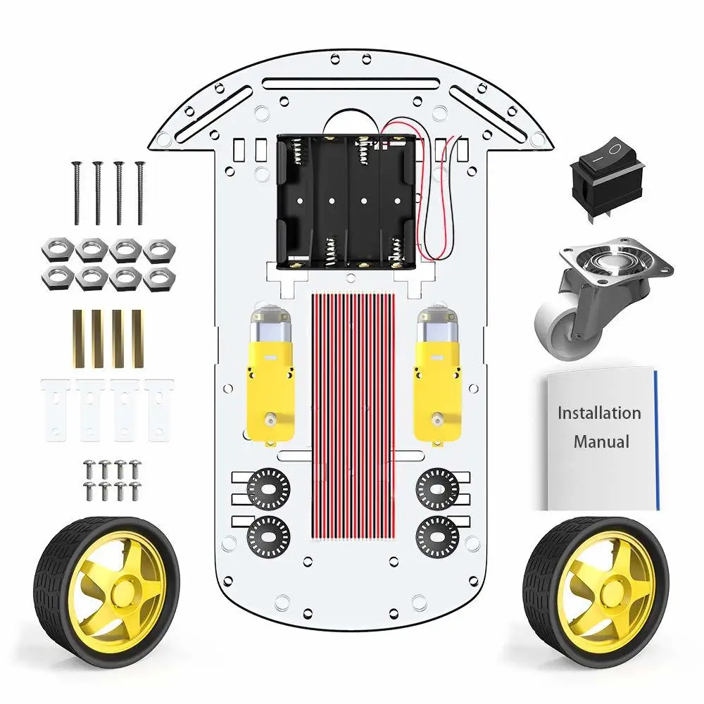 Комплект шасси 2WD DIY Smart Robot для автомобиля с 2 двигателями (1:48) кодировщик скорости