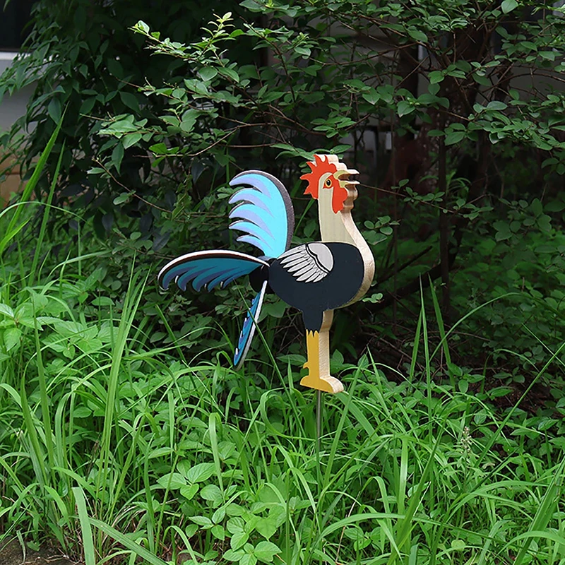 

Rooster Windmill Garden Courtyard Farm Decor Yard Statue Vivid Sculpture Outdoor Decoration Father's Day Gift LC