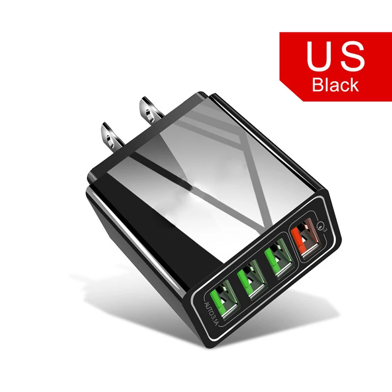 4 порта USB Smart Charge Quick 3 0 для iPhone XS Samsung Xiaomi Huawei адаптер Type C PD быстрое настенное