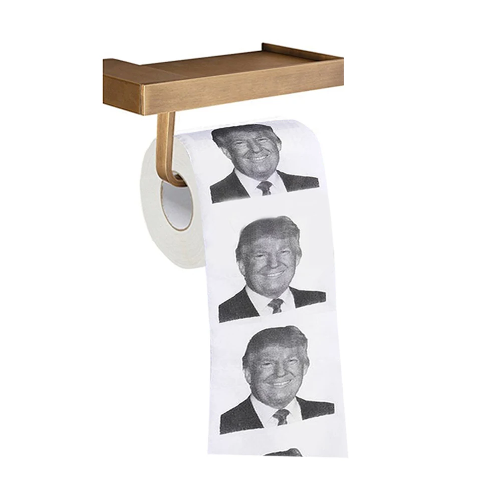 Новинка! Забавный Трамп поцелуй лицо туалетная бумага рулон холлари рулон бумаги Рождество туалетная бумага Рождественский подарок поставки ткани