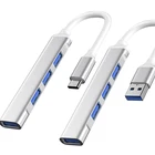 USB-концентратор с портом Type-C, 3,0 дюйма, разветвитель, адаптер OTG для Lenovo, Xiaomi, Imac, Macbook 13, 15, Air Pro, аксессуары для ПК и ноутбуков, концентраторы USB 3, 0, 4 порта