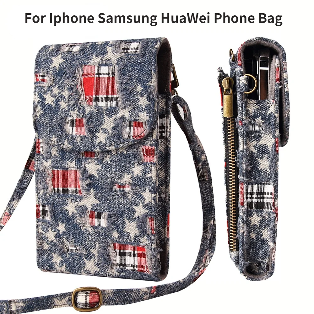 

For Iphone12 11 Xr Mobile Phone Leather Case Crossbody 12promax Multi-function Wallet Phone Case Trendy Phone Bag for Samsung