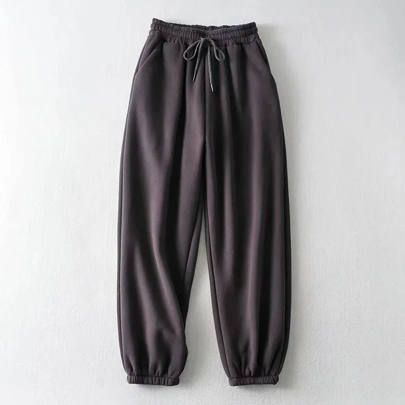 

Women's Solid Print French Terry Jogger Pants