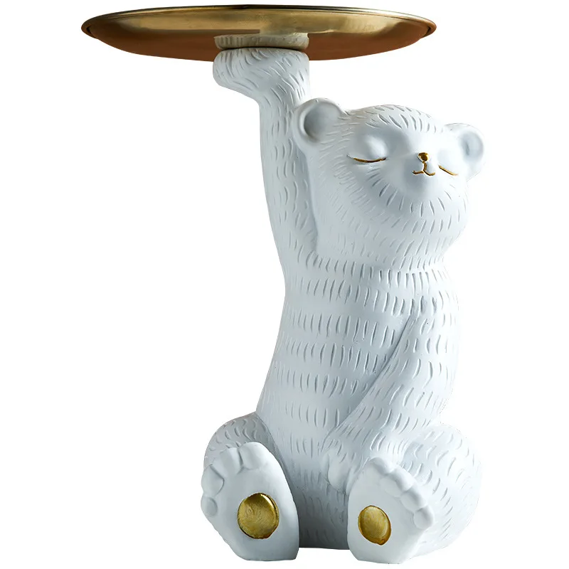

Creative light luxury personality net red bear tray decoration Nordic home model room coffee table storage decoration snack