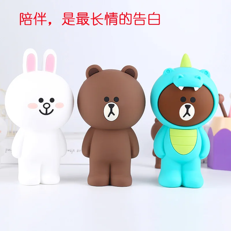 Мультфильм силиконовый пенал контейнер пеналы Kawaii Забавный Бурый Медведь Кролик 3D пеналы школьные принадлежности канцелярские подарки