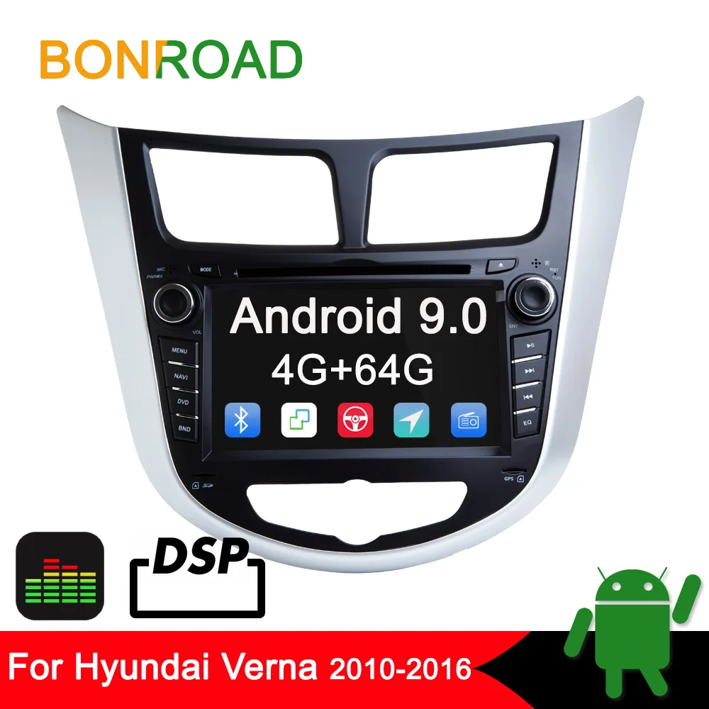 Bonroad 2din Android 9 0 автомобильный мультимедийный плеер стерео приемник для Hyundai Solaris