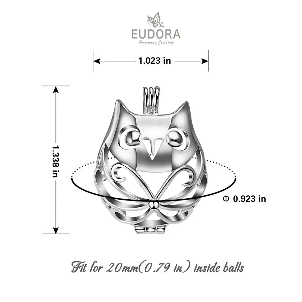 EUDORA Беременность бола мяч ожерелье уникальный прекрасный сова медальон клетка