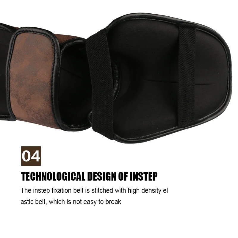 Накладки для ног кожаные в стиле ретро тайского бокса MMA тхэквондо|Щиток на