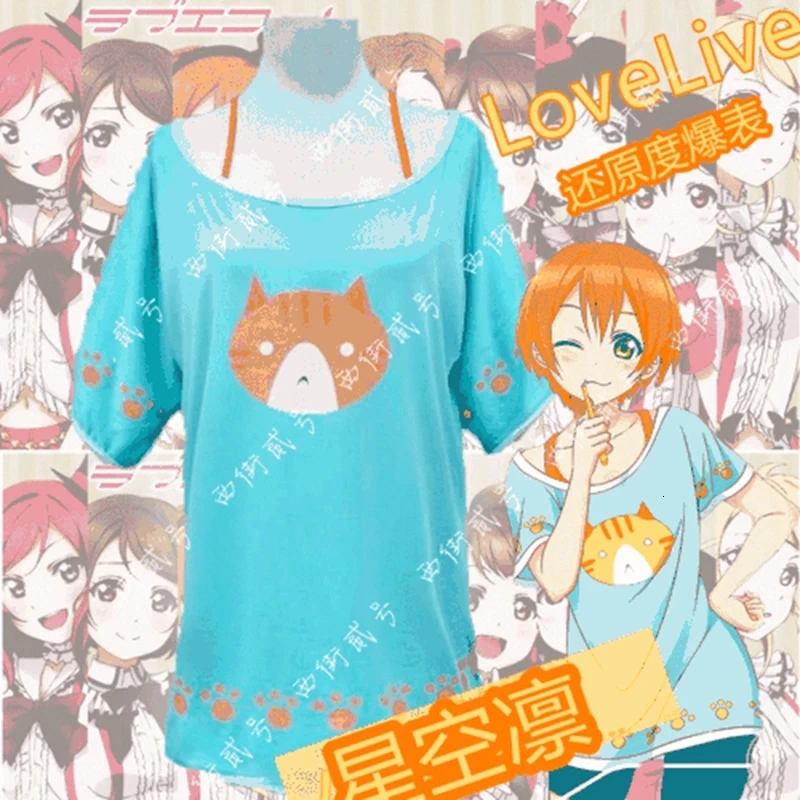 Высокое качество Rin Hoshizora карнавальный парик LoveLive! Костюм для взрослых Love Live