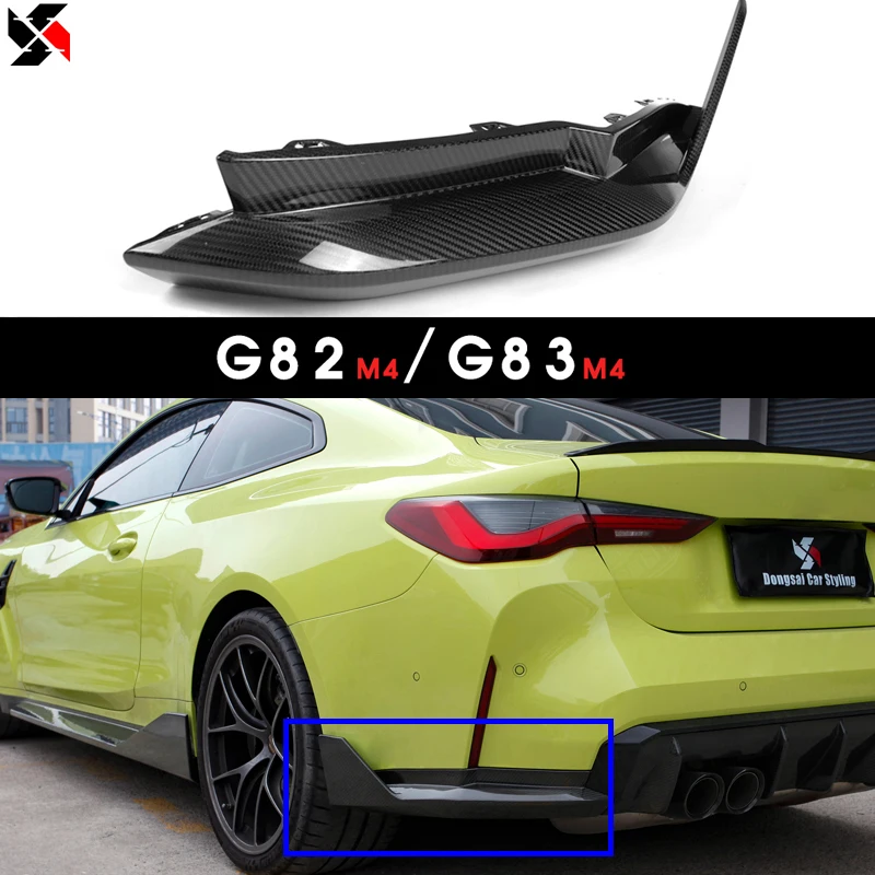 

2 PCS Rear Bumper Car Styling Diffuser Splitters Fit For BMW Coupe Convertible 2021- G82 G83 M4 Real Dry Carbon Fiber