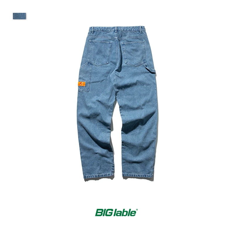 Большие складывающиеся 2019 AW мужские джинсы Модные Modis уличные свободные прямые