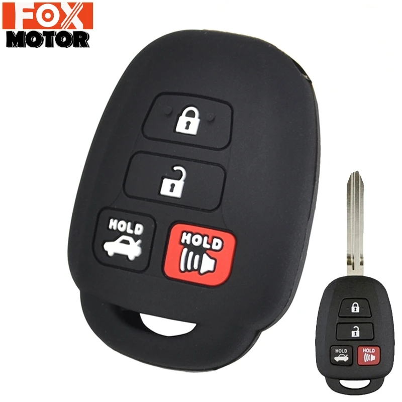 4 кнопки силиконовый Автомобильный Брелок дистанционного управления с ключом