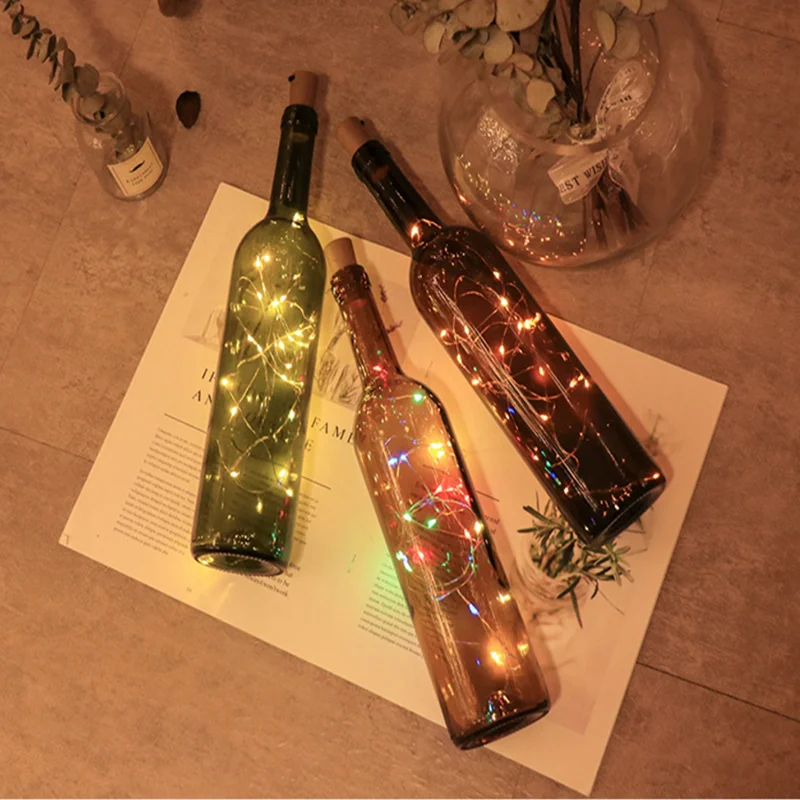 

1/2/3m LED Copper Wire String Lights Garland Christmas Tree Decoration New Year Christmas Decor Bottle Stopper for Glass Craft