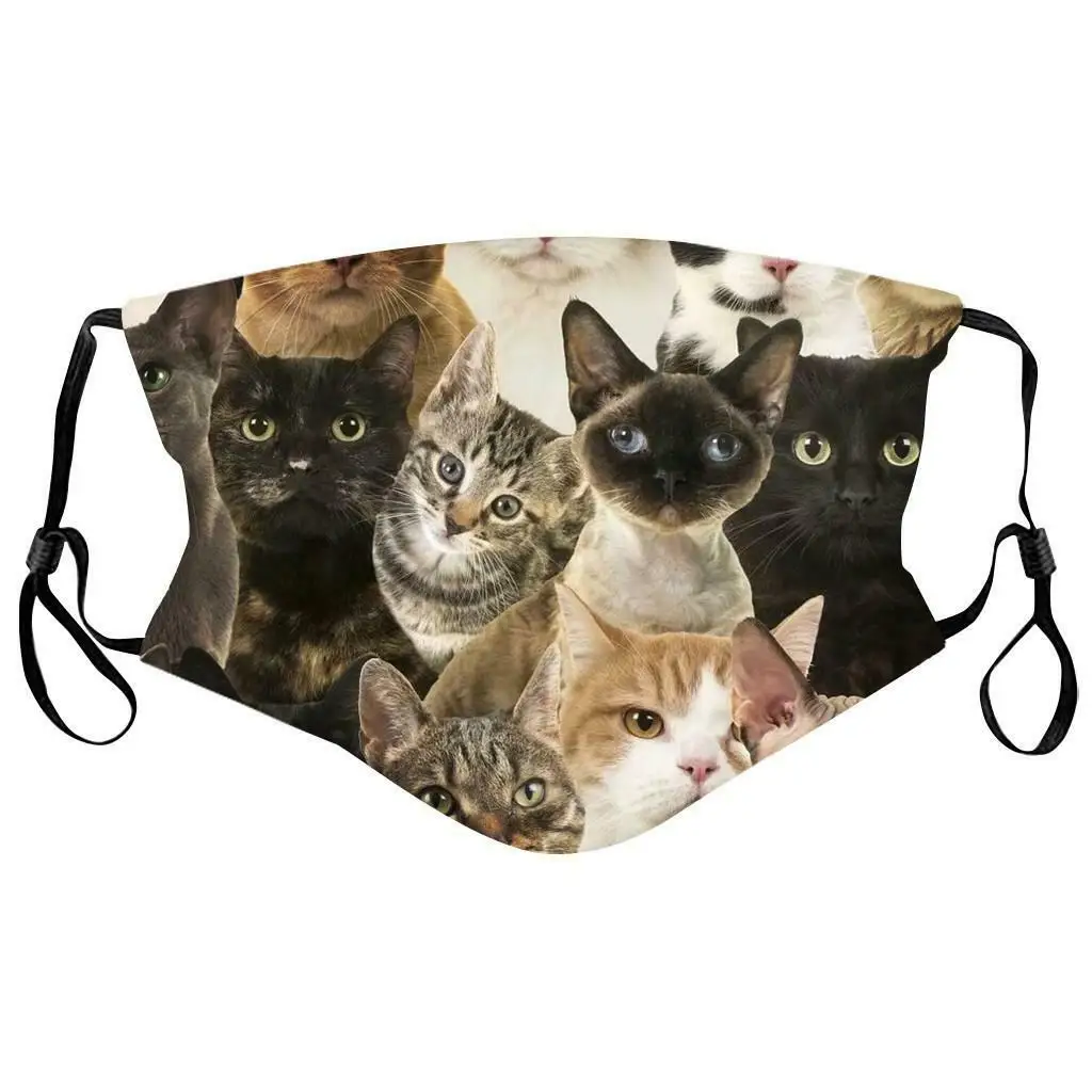 

Black And Yellow Cats Face Mask Christmas Washable Reusable Face Mask