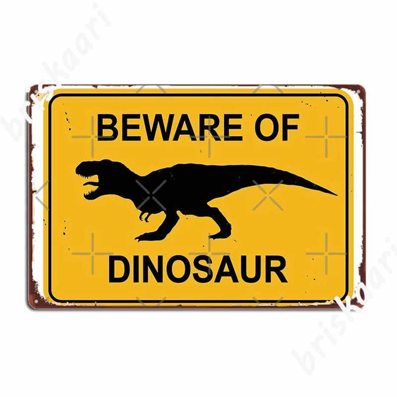 

Beware Of Dinosaur T-Rex Sign Metal Signs Wall Decor Designing Club Bar Club Party Tin sign Posters