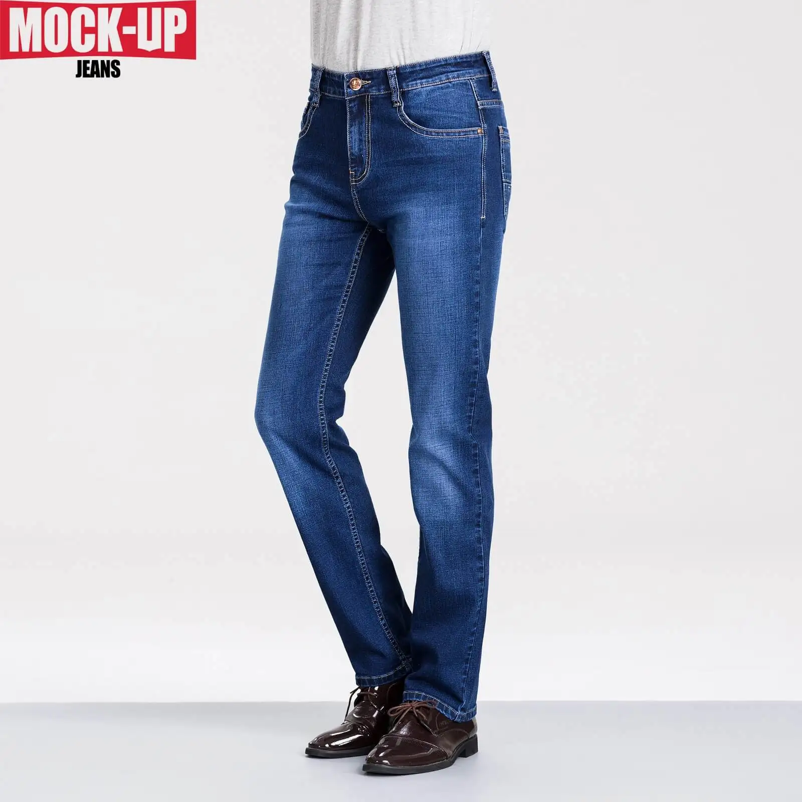 Оригинальные брендовые MP Z806 облегающие джинсы мужские синие однотонные из 100%