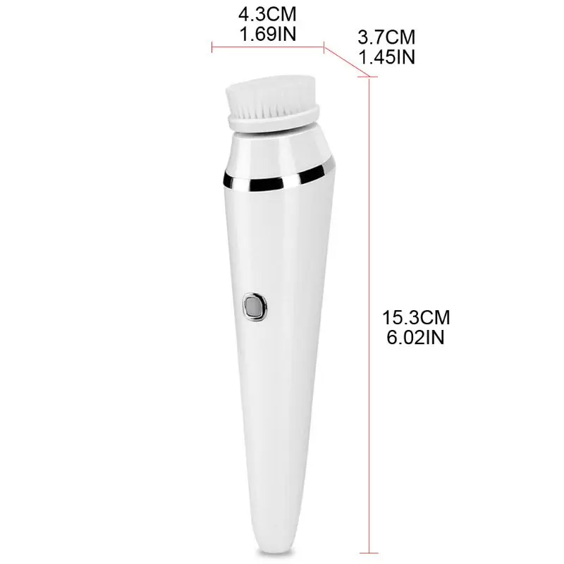 

4 in 1 Electric Facial Brush Face Skin Spa Cleansing USB Rechargeable Massager Cleaner with 4 Heads