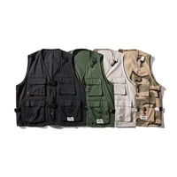 4 colors camouflage ins vest pockets men vintage casual loose waistcoat street all match sleeveless jacket coat spring summer